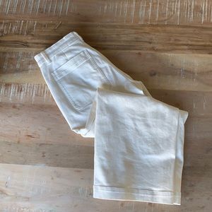 Everlane Wide Leg Crop Pant Ecru off white color